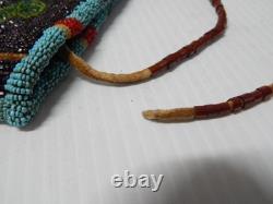 ANTIQUE 1920-30s YAKIMA PLATEAU INDIAN FULLY BEADED BOTH SIDES POUCH