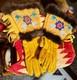 ANTIQUE Native American Beaded Gauntlet/Authentic OJIBWAY Gloves, Moosehide, Glass