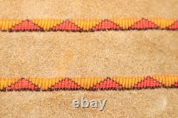 APACHE BUCKSKIN LEATHER BEADED Large BAG/POUCH Hand-Made VTG Native Art Purse