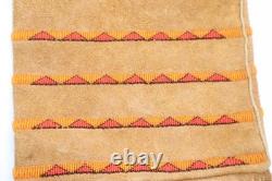 APACHE BUCKSKIN LEATHER BEADED Large BAG/POUCH Hand-Made VTG Native Art Purse
