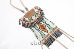 ATQ Native American Plains Indian Sioux Lakota Beaded Strike-A-Light Bag Pouch