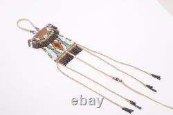 ATQ Native American Plains Indian Sioux Lakota Beaded Strike-A-Light Bag Pouch