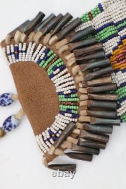 ATQ Native American Plains Indian Sioux Lakota Beaded Strike-A-Light Bag Pouch