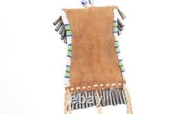 ATQ Native American Plains Indian Sioux Lakota Beaded Strike-A-Light Bag Pouch