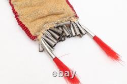 ATQ Native American Plains Indian Sioux Lakota Beaded Strike-A-Light Bag Pouch