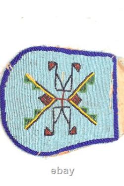 ATQ Plateau Nez Perce Native American Geometric Full Beaded Purse Flat Bag Pouch