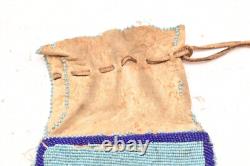 ATQ Plateau Nez Perce Native American Geometric Full Beaded Purse Flat Bag Pouch