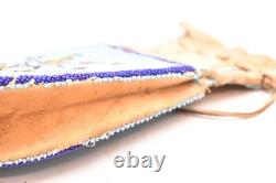 ATQ Plateau Nez Perce Native American Geometric Full Beaded Purse Flat Bag Pouch