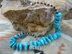 AUTHENTIC Sleeping Beauty Turquoise withSterling Beads & Heishi Necklace 22 $3225