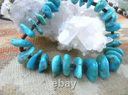 AUTHENTIC Sleeping Beauty Turquoise withSterling Beads & Heishi Necklace 22 $3225
