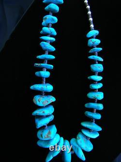 AUTHENTIC Sleeping Beauty Turquoise withSterling Beads & Heishi Necklace 22 $3225