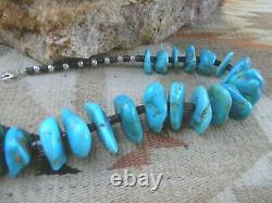 AUTHENTIC Sleeping Beauty Turquoise withSterling Beads & Heishi Necklace 22 $3225