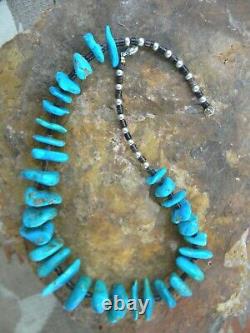 AUTHENTIC Sleeping Beauty Turquoise withSterling Beads & Heishi Necklace 22 $3225