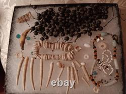 Amazing Display of Mixed Shell Beads and More Rare Antique group