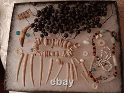 Amazing Display of Mixed Shell Beads and More Rare Antique group