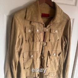 Anna Trzebinski suede leather coat beaded Native American Handmade