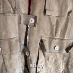 Anna Trzebinski suede leather coat beaded Native American Handmade