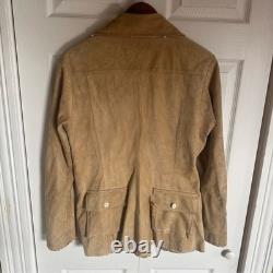 Anna Trzebinski suede leather coat beaded Native American Handmade