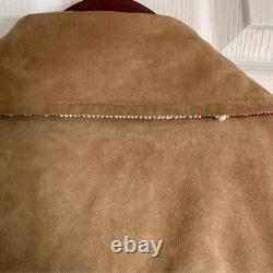 Anna Trzebinski suede leather coat beaded Native American Handmade