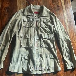 Anna Trzebinski suede leather coat beaded Native American Handmade