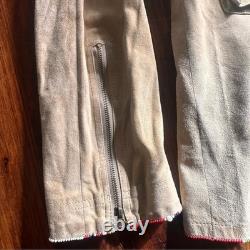 Anna Trzebinski suede leather coat beaded Native American Handmade