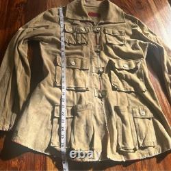 Anna Trzebinski suede leather coat beaded Native American Handmade