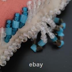 Antique 1903 Native American Beaded Heart Shaped Pillow Iroquis 5.5 x 5