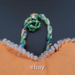 Antique 1903 Native American Beaded Heart Shaped Pillow Iroquis 5.5 x 5