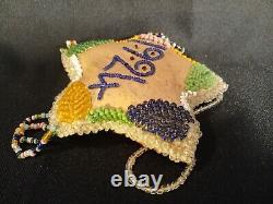 Antique 1924 Native American Iroquois Beaded Star Shaped Whimsey Pincushion