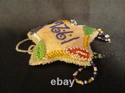 Antique 1924 Native American Iroquois Beaded Star Shaped Whimsey Pincushion