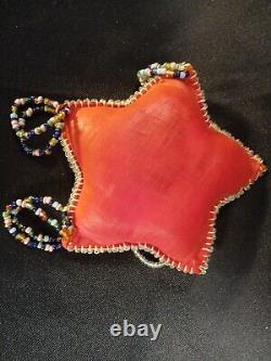 Antique 1924 Native American Iroquois Beaded Star Shaped Whimsey Pincushion