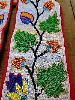 Antique 19th C. Native American Indian Beaded Strap from Bandolier Bag