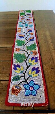 Antique 19th C. Native American Indian Beaded Strap from Bandolier Bag