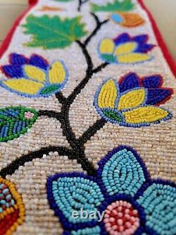 Antique 19th C. Native American Indian Beaded Strap from Bandolier Bag