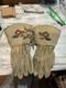 Antique American Indian Beaded Gauntlets, Gloves, Buffalo