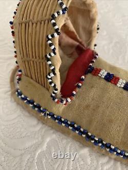 Antique Apache Navajo Native American Beaded Cradleboard Doll