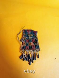 Antique Apache Strike-a-Lite Antique Beaded Bag Native American Cones Fringe
