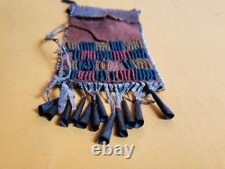 Antique Apache Strike-a-Lite Antique Beaded Bag Native American Cones Fringe