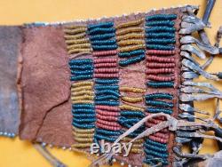 Antique Apache Strike-a-Lite Antique Beaded Bag Native American Cones Fringe