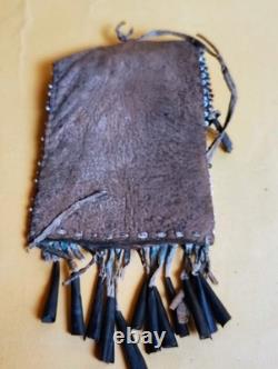 Antique Apache Strike-a-Lite Antique Beaded Bag Native American Cones Fringe