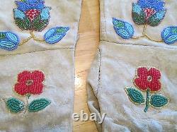 Antique Beaded Elk Hide Plateau Style Guantlet Gloves Native American Yakima