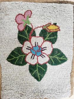 Antique C. 1900 Plateau Yakima Nez Perce Native American Indian Beaded Floral Bag