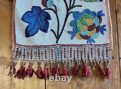 Antique Chippewa Native American Indian Beaded Bandolier Bag Nice Condition