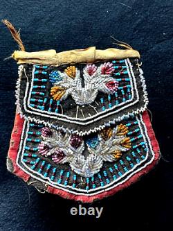 Antique Early 19th Century Native American Beaded (Sporran) Iroquois Bag