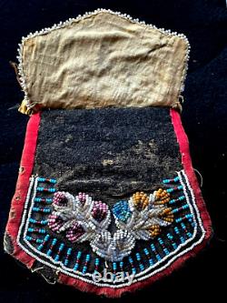Antique Early 19th Century Native American Beaded (Sporran) Iroquois Bag