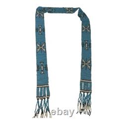 Antique Hand Made Native American Beaded Sash with Tassels