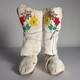 Antique NATIVE AMERICAN BEADED MOCCASINS, MIDCALF HEIGHT, Circa 1940's