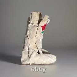 Antique NATIVE AMERICAN BEADED MOCCASINS, MIDCALF HEIGHT, Circa 1940's