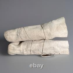 Antique NATIVE AMERICAN BEADED MOCCASINS, MIDCALF HEIGHT, Circa 1940's