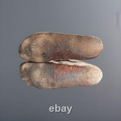 Antique NATIVE AMERICAN BEADED MOCCASINS, MIDCALF HEIGHT, Circa 1940's